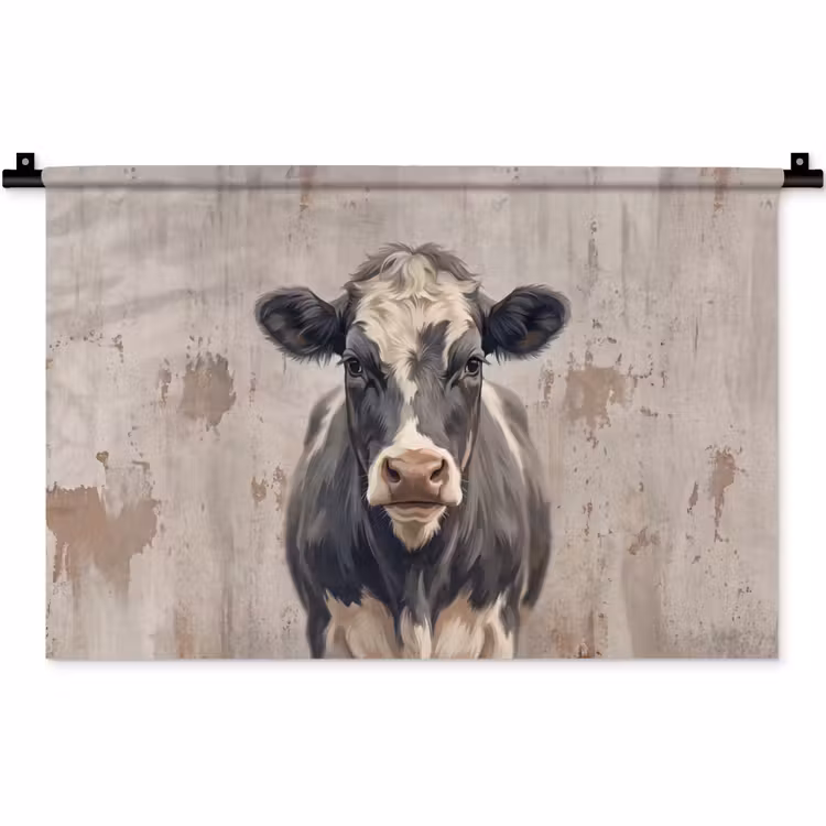 Koe - Portret - Dieren - Modern Wandkleed katoen klein -zz3d
