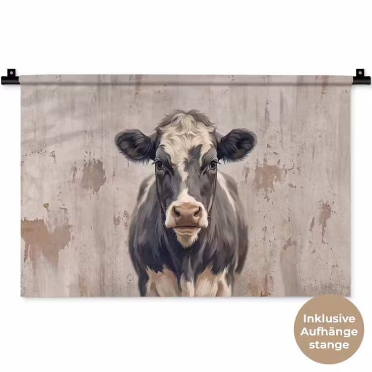 Koe - Portret - Dieren - Modern Wandkleed katoen klein -t3d_DE