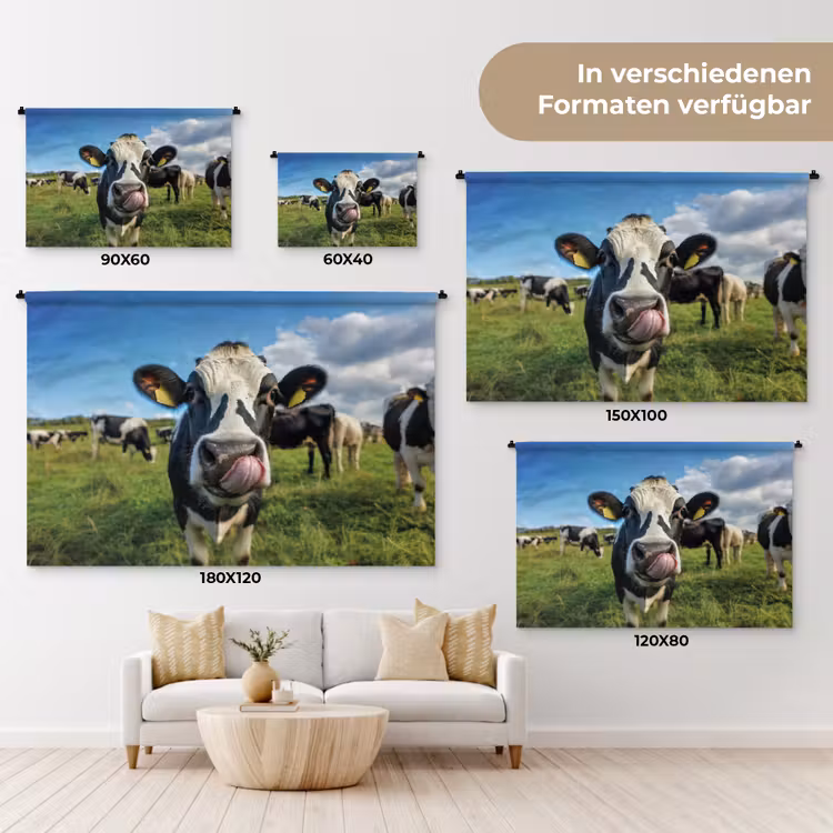 Koe - Tong - Weide Wandkleed katoen klein -tsfeer8_DE