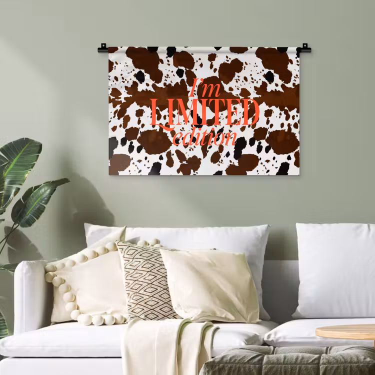 Koeienprint - Limited edition - Rood Wandkleed katoen klein -sfeer7