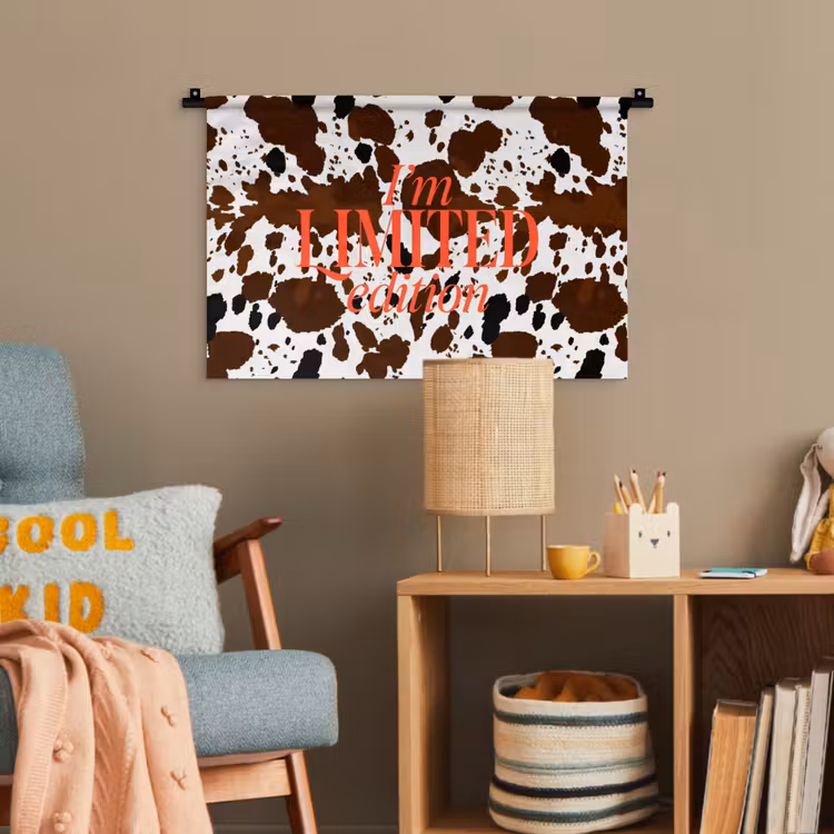 Koeienprint - Limited edition - Rood Wandkleed katoen klein -wsfeer4_kind