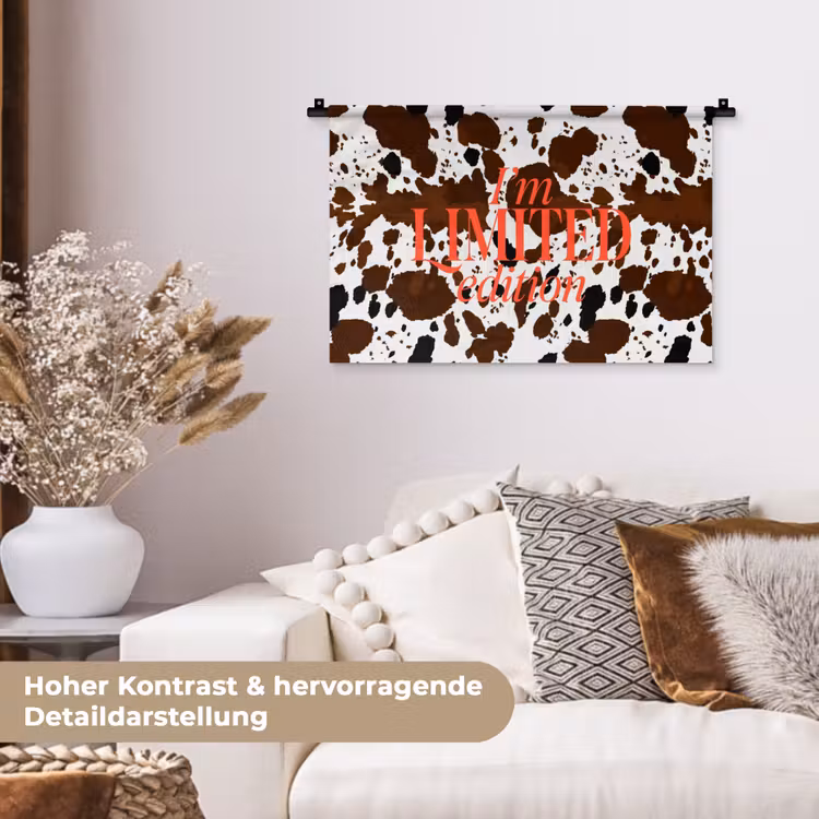 Koeienprint - Limited edition - Rood Wandkleed katoen klein -tsfeer1_DE