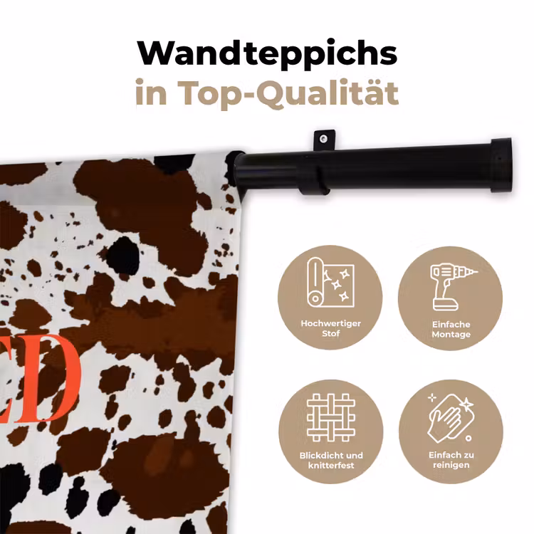 Koeienprint - Limited edition - Rood Wandkleed katoen klein -tsfeer2_DE