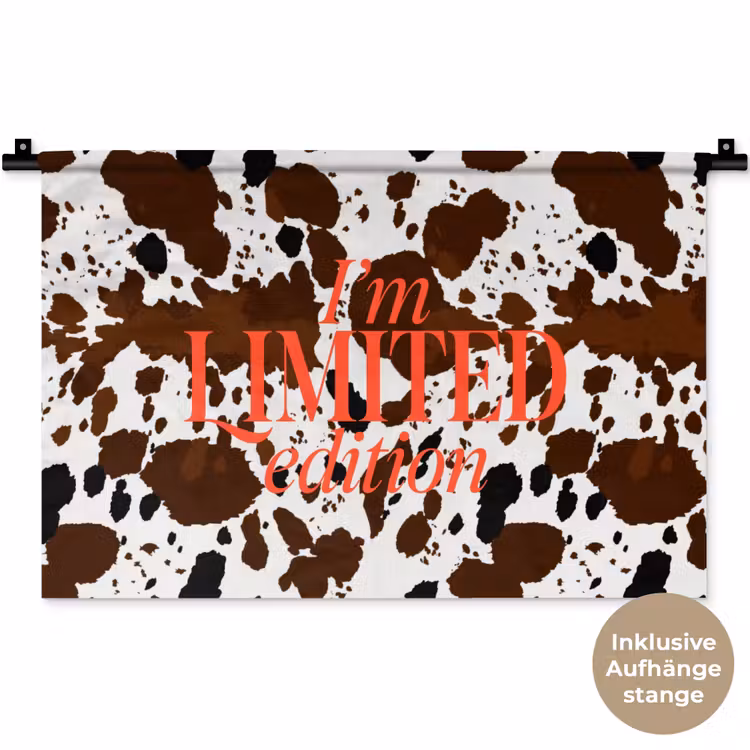 Koeienprint - Limited edition - Rood Wandkleed katoen klein -t3d_DE