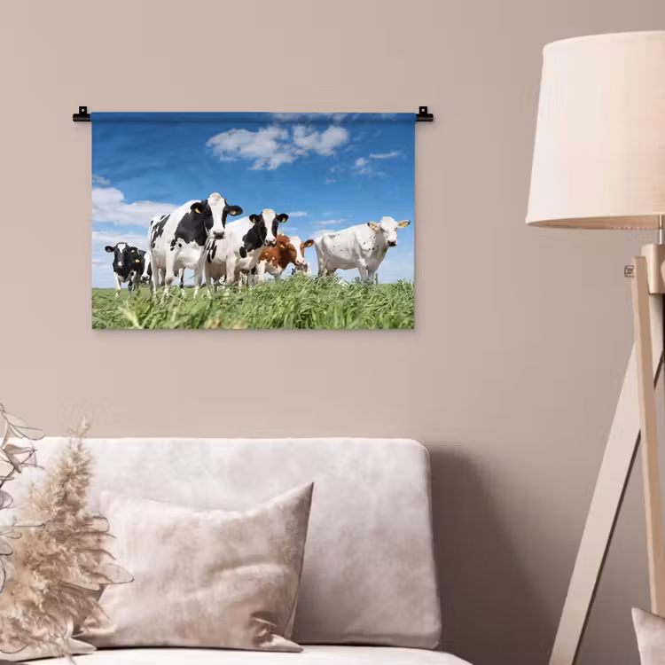 Koeien - Platteland - Weiland - Natuur - Dieren Wandkleed katoen klein -sfeer4