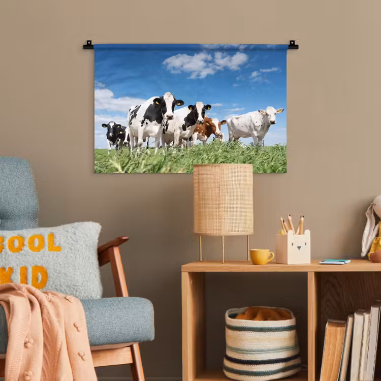 Koeien - Platteland - Weiland - Natuur - Dieren Wandkleed katoen klein -wsfeer4_kind