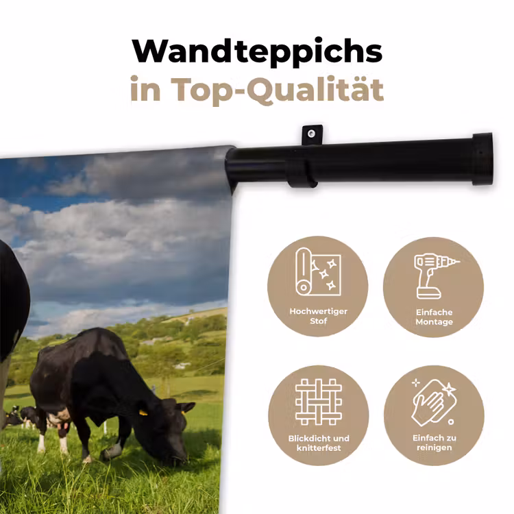 Koeien - Dieren - Gras - Weiland - Boerderij Wandkleed katoen klein -tsfeer2_DE