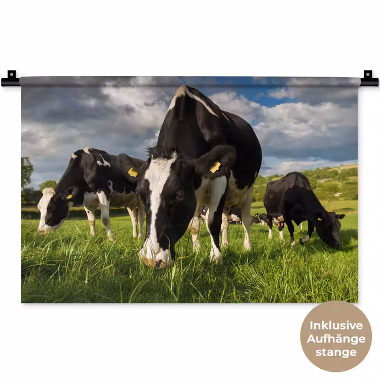Koeien - Dieren - Gras - Weiland - Boerderij Wandkleed katoen klein -t3d_DE