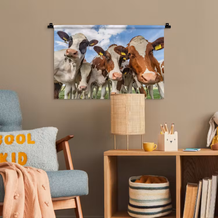 Koeien - Dieren - Weiland - Natuur Wandkleed katoen klein -wsfeer4_kind