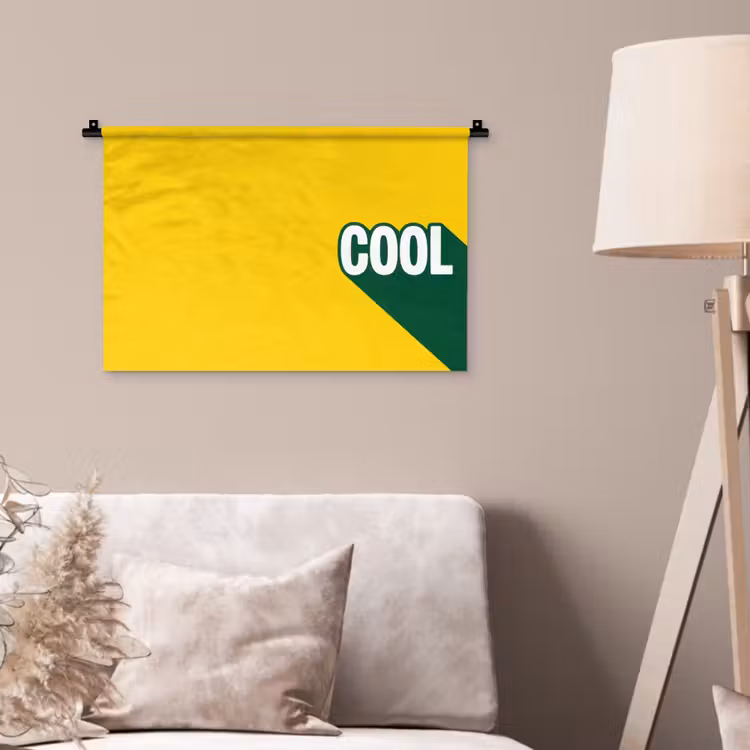 Cool - Geel - Groen Wandkleed katoen klein -sfeer4