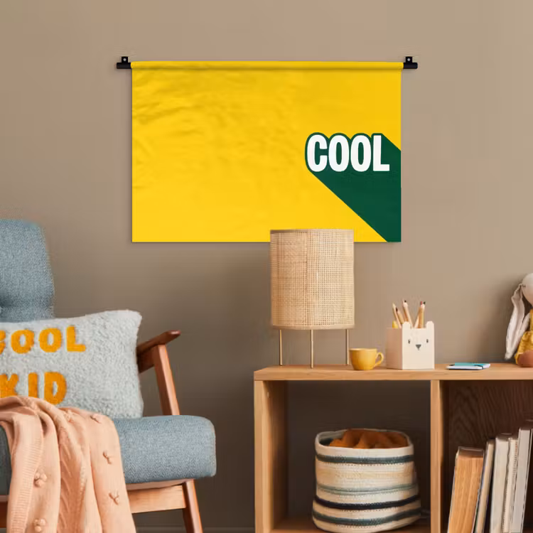 Cool - Geel - Groen Wandkleed katoen klein -wsfeer4_kind