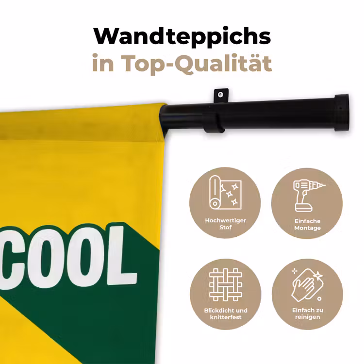 Cool - Geel - Groen Wandkleed katoen klein -tsfeer2_DE