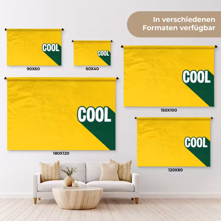 Cool - Geel - Groen Wandkleed katoen klein -tsfeer8_DE