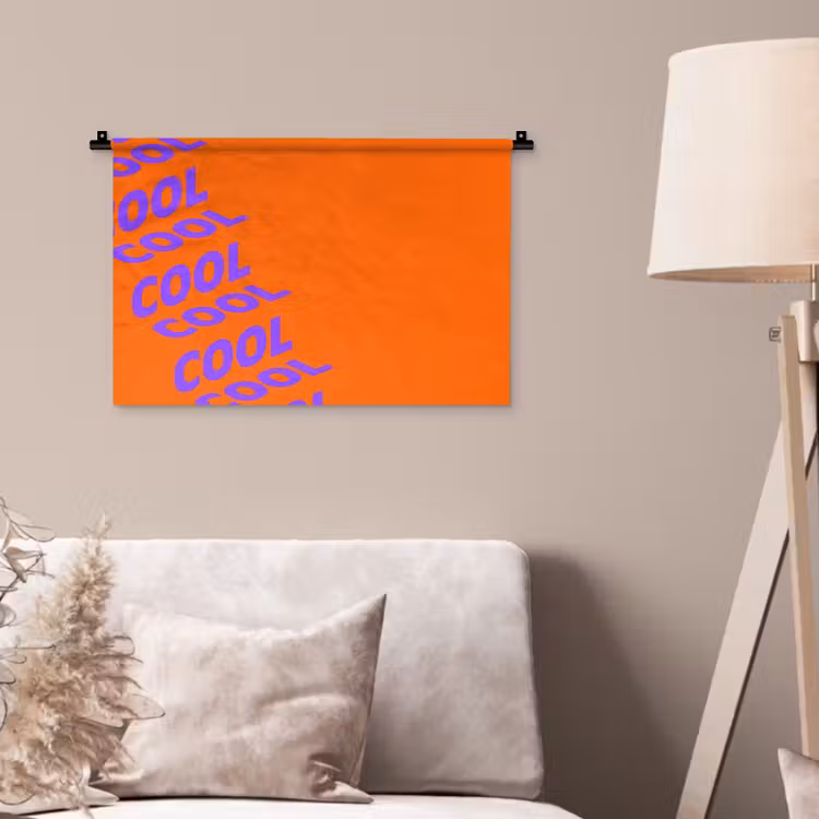 Cool - Paars - Oranje Wandkleed katoen klein -sfeer4