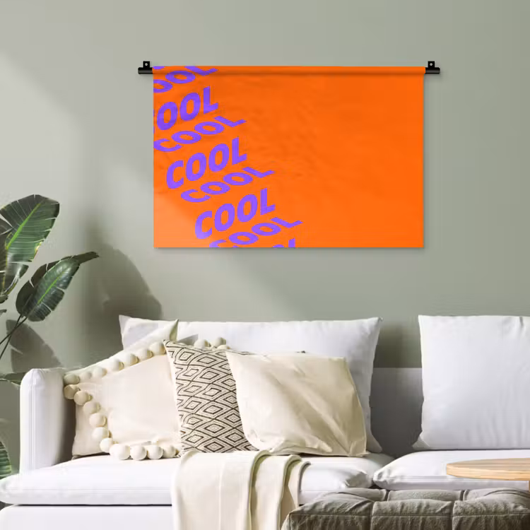 Cool - Paars - Oranje Wandkleed katoen klein -sfeer7