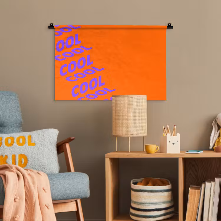 Cool - Paars - Oranje Wandkleed katoen klein -wsfeer4_kind