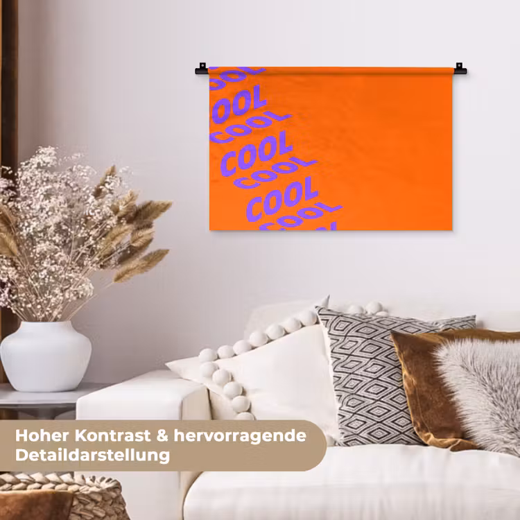 Cool - Paars - Oranje Wandkleed katoen klein -tsfeer1_DE