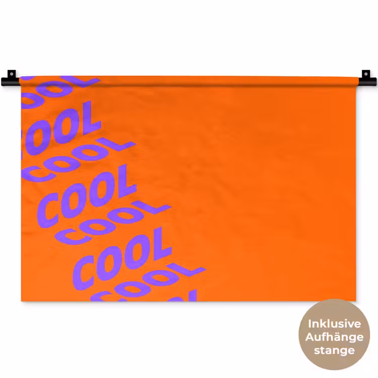 Cool - Paars - Oranje Wandkleed katoen klein -t3d_DE