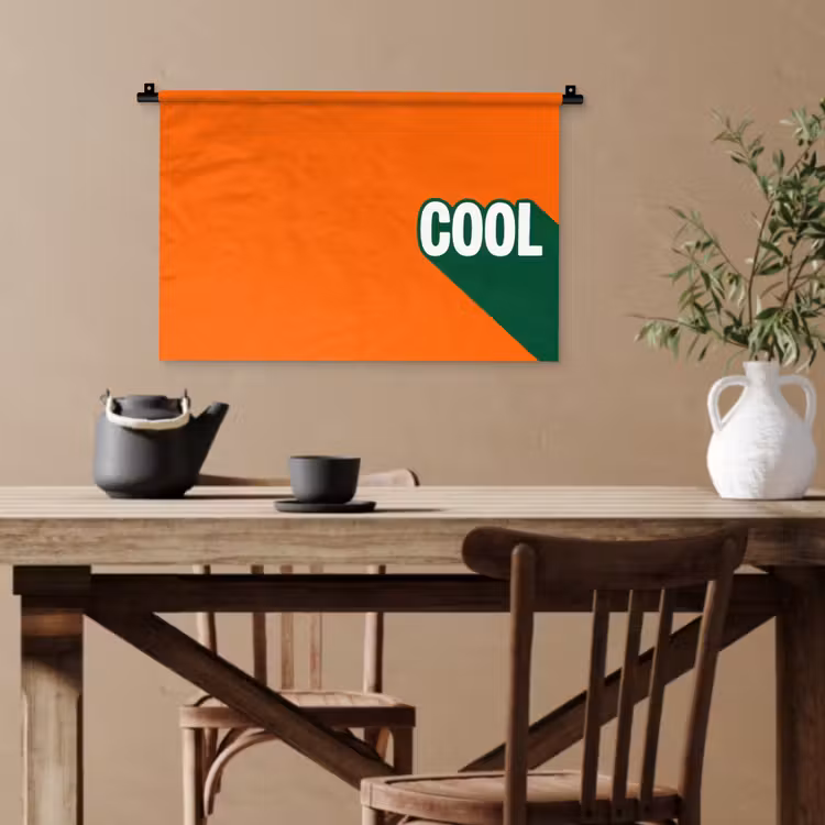 Cool - Oranje - Groen Wandkleed katoen klein -sfeer6