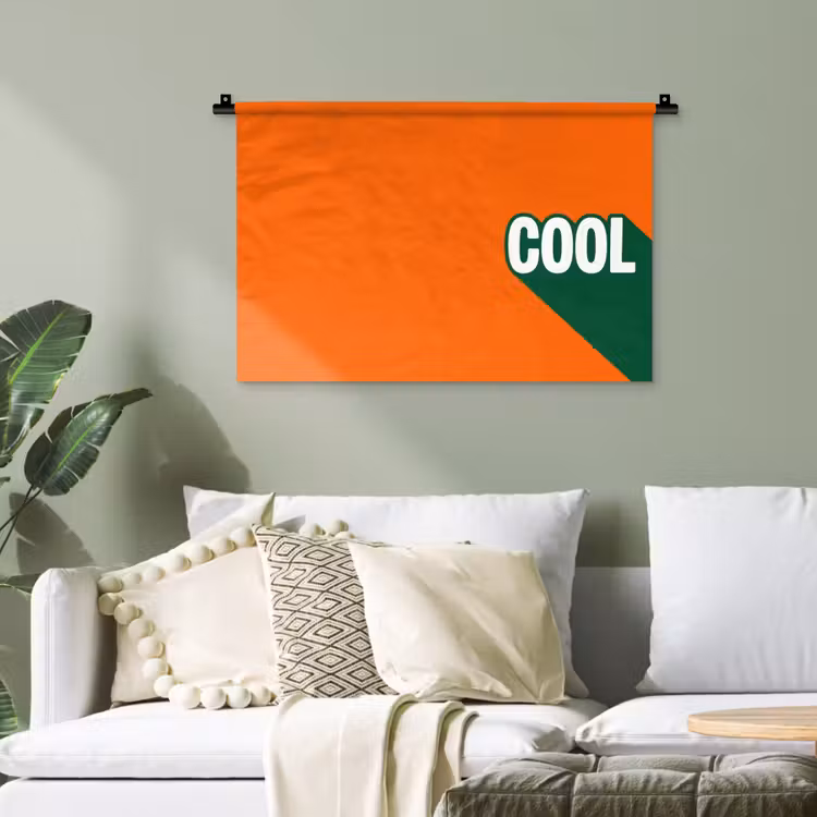 Cool - Oranje - Groen Wandkleed katoen klein -sfeer7