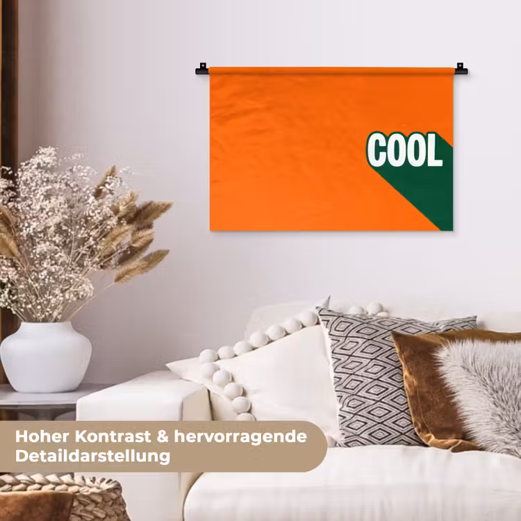 Cool - Oranje - Groen Wandkleed katoen klein -tsfeer1_DE