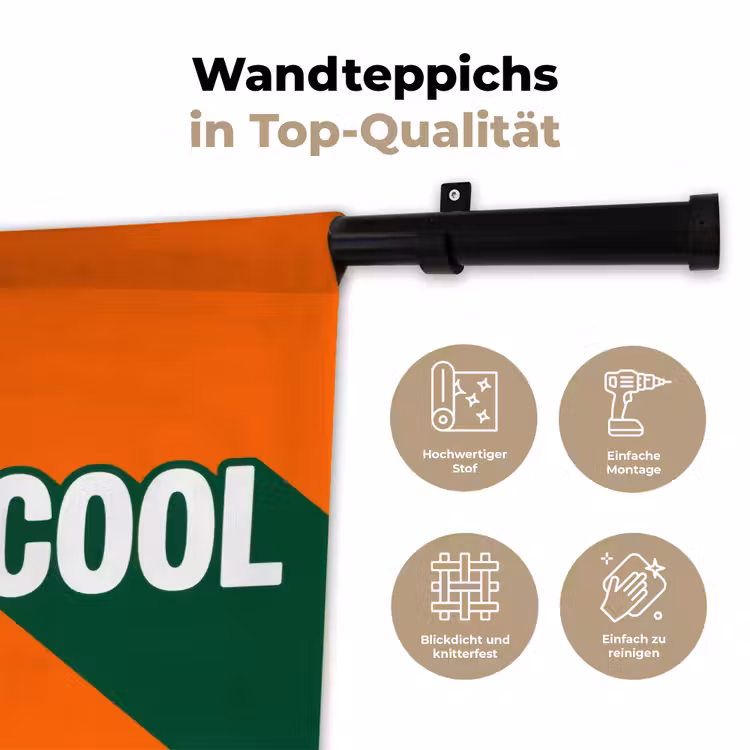 Cool - Oranje - Groen Wandkleed katoen klein -tsfeer2_DE