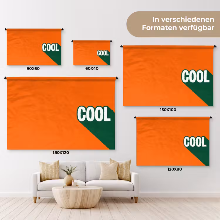 Cool - Oranje - Groen Wandkleed katoen klein -tsfeer8_DE