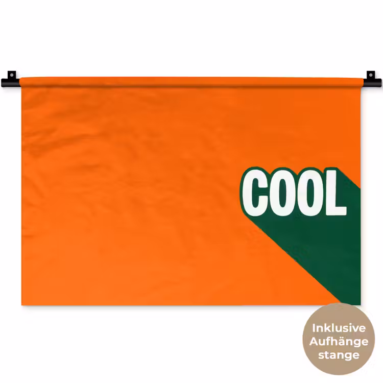 Cool - Oranje - Groen Wandkleed katoen klein -t3d_DE