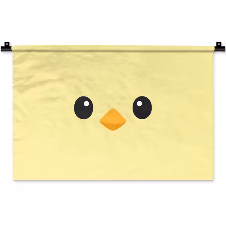 Kuiken - Vrolijk - Geel - Minimalistisch Wandkleed katoen klein -zz3d