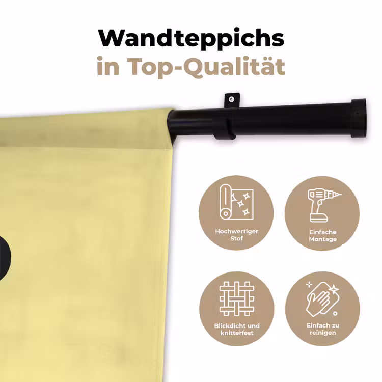 Kuiken - Vrolijk - Geel - Minimalistisch Wandkleed katoen klein -tsfeer2_DE
