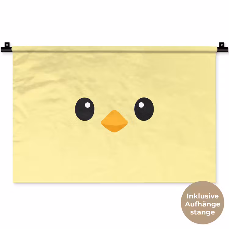 Kuiken - Vrolijk - Geel - Minimalistisch Wandkleed katoen klein -t3d_DE