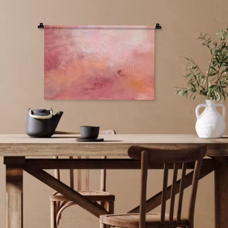 Kunst - Vloeiend - Pastel - Abstract Wandkleed katoen klein -sfeer6