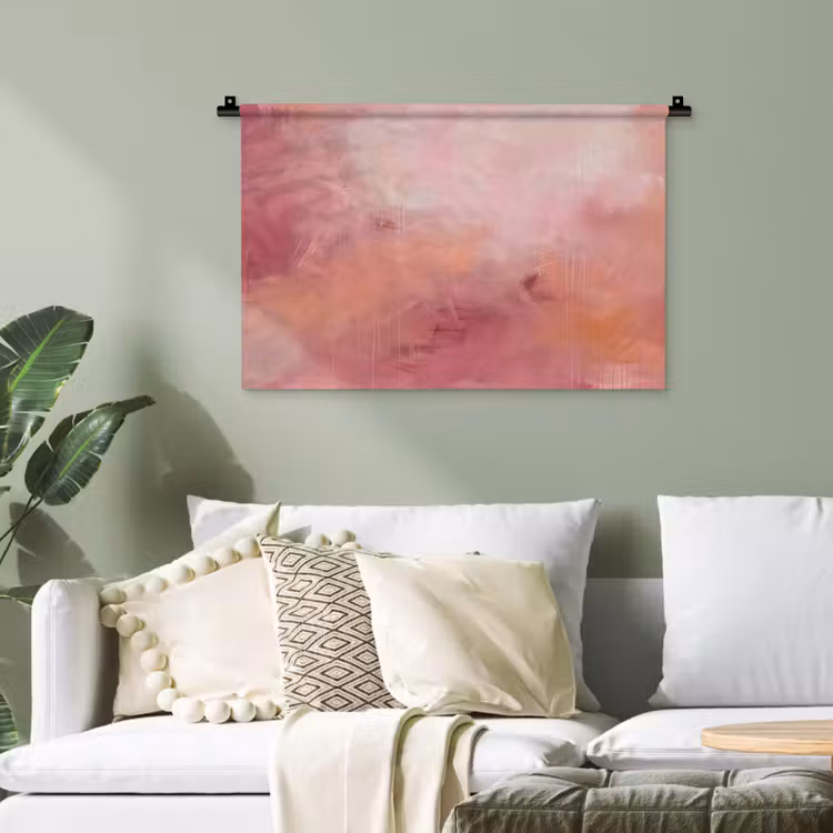 Kunst - Vloeiend - Pastel - Abstract Wandkleed katoen klein -sfeer7