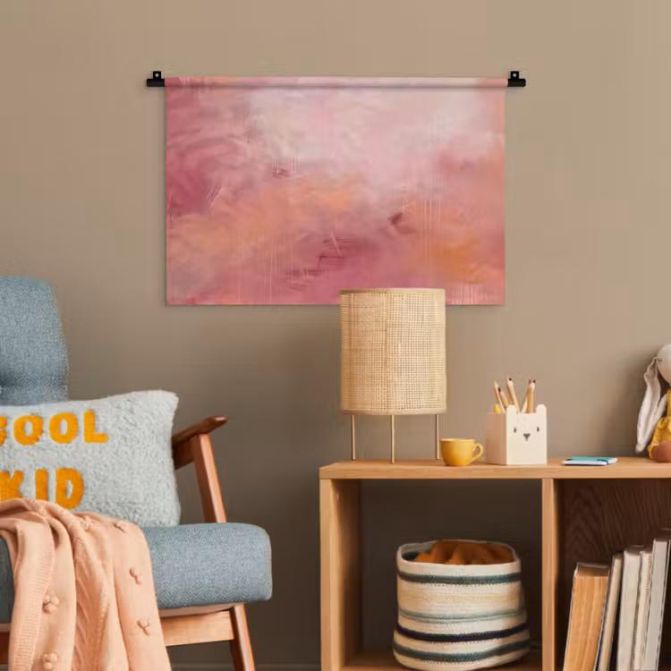 Kunst - Vloeiend - Pastel - Abstract Wandkleed katoen klein -wsfeer4_kind