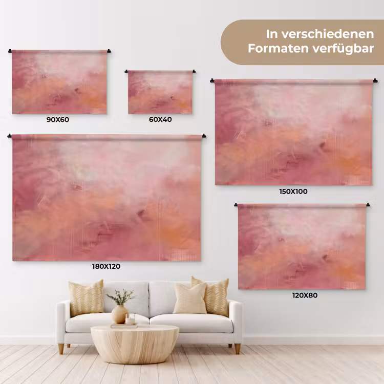 Kunst - Vloeiend - Pastel - Abstract Wandkleed katoen klein -tsfeer8_DE