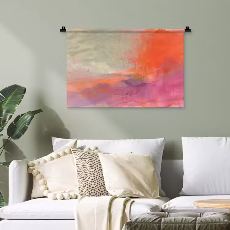 Kunst - Vloeiend - Overgangen - Oranje Wandkleed katoen klein -sfeer7