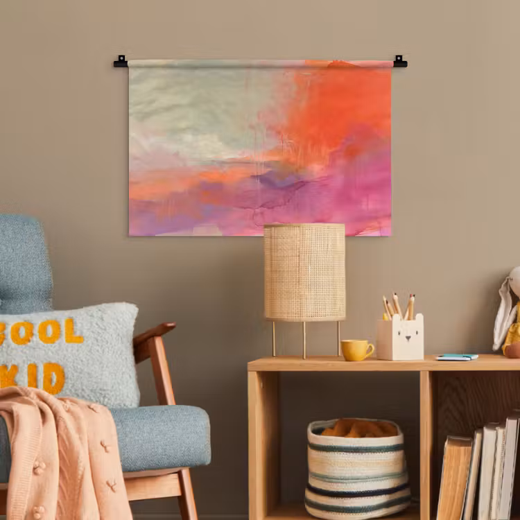 Kunst - Vloeiend - Overgangen - Oranje Wandkleed katoen klein -wsfeer4_kind