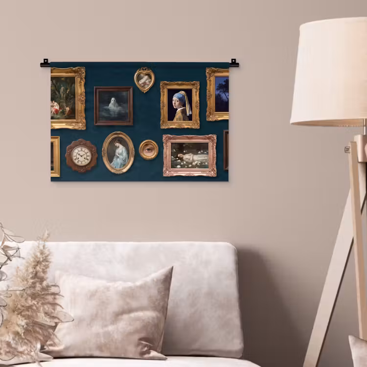 Kunst - Schilderijen - Decoratie - Klassiek - Groen Wandkleed katoen klein -sfeer4