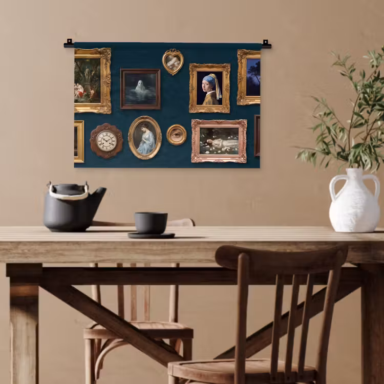 Kunst - Schilderijen - Decoratie - Klassiek - Groen Wandkleed katoen klein -sfeer6