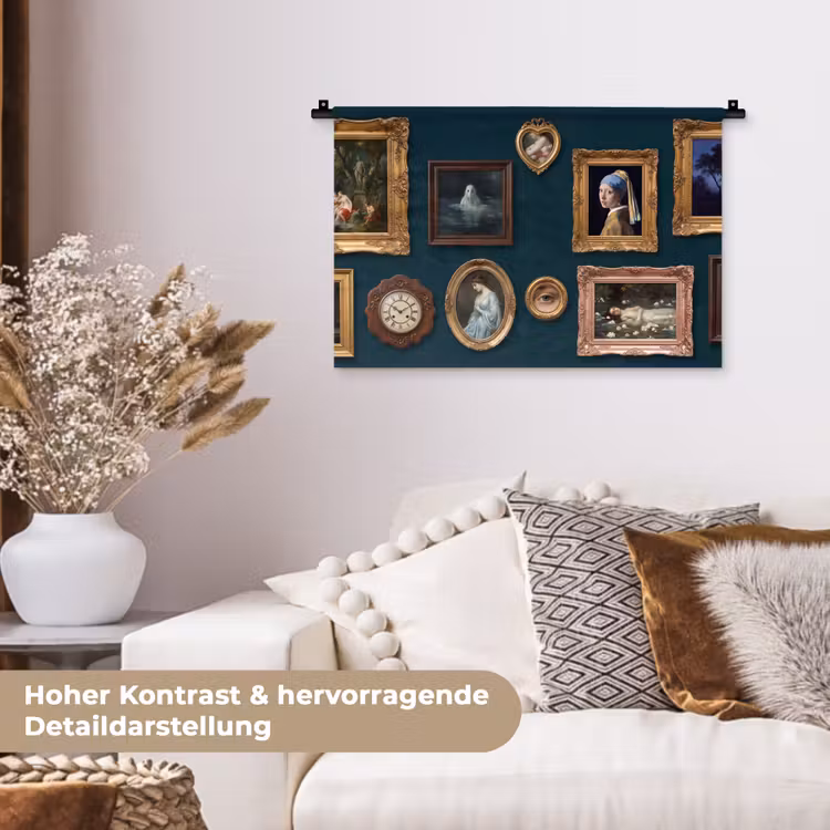 Kunst - Schilderijen - Decoratie - Klassiek - Groen Wandkleed katoen klein -tsfeer1_DE