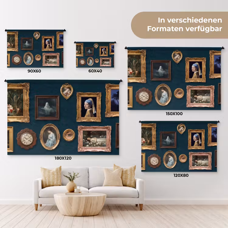 Kunst - Schilderijen - Decoratie - Klassiek - Groen Wandkleed katoen klein -tsfeer8_DE