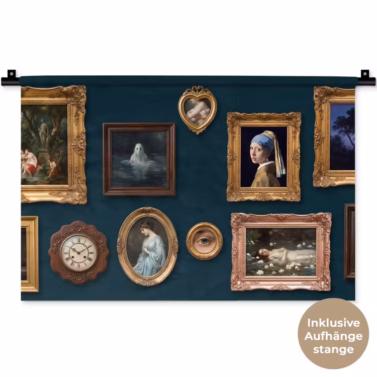 Kunst - Schilderijen - Decoratie - Klassiek - Groen Wandkleed katoen klein -t3d_DE