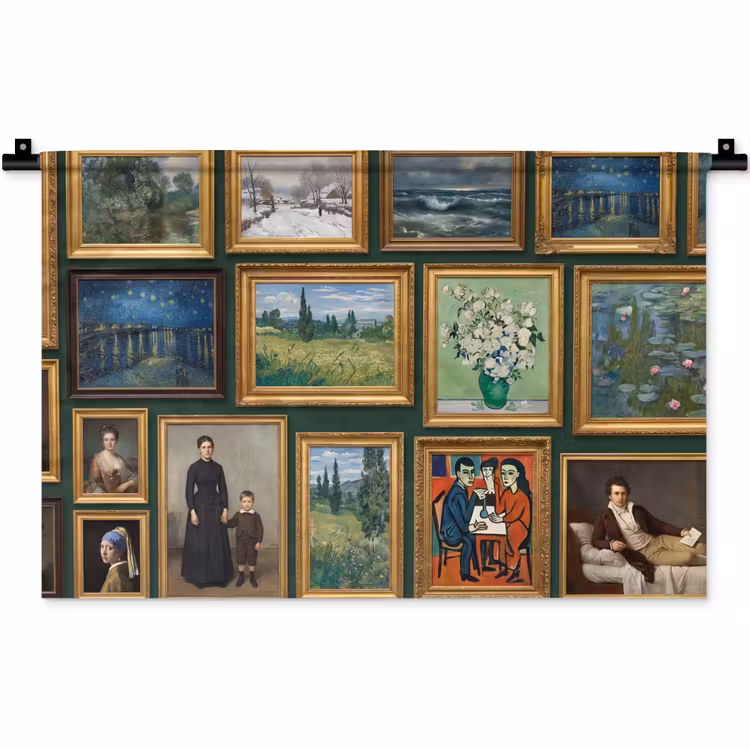 Kunst - Schilderijen - Collectie - Klassiek - Groen Wandkleed katoen klein -zz3d