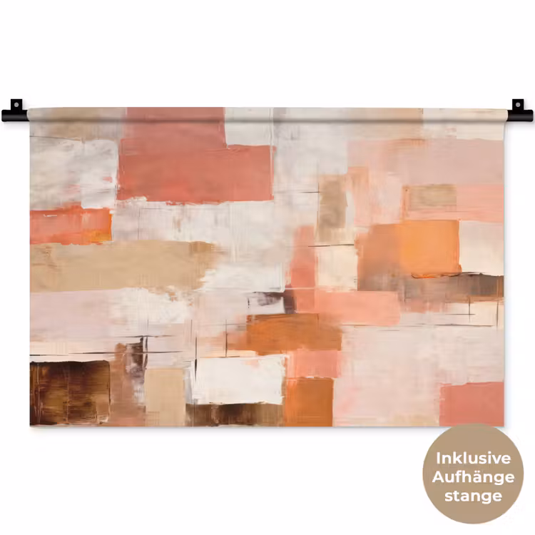 Kunst - Roze - Abstract Wandkleed katoen klein -t3d_DE