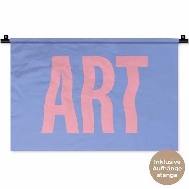 Art - Roze - Blauw Wandkleed katoen klein -t3d_DE