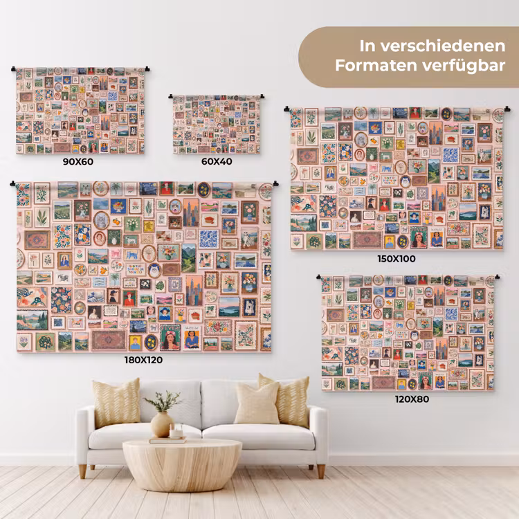 Kunst - Collectie - Decoratie - Modern - Kleurrijk Wandkleed katoen klein -tsfeer8_DE