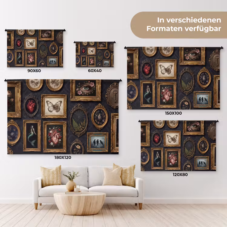 Kunst - Collectie - Vintage - Klassiek - Donker Wandkleed katoen klein -tsfeer8_DE