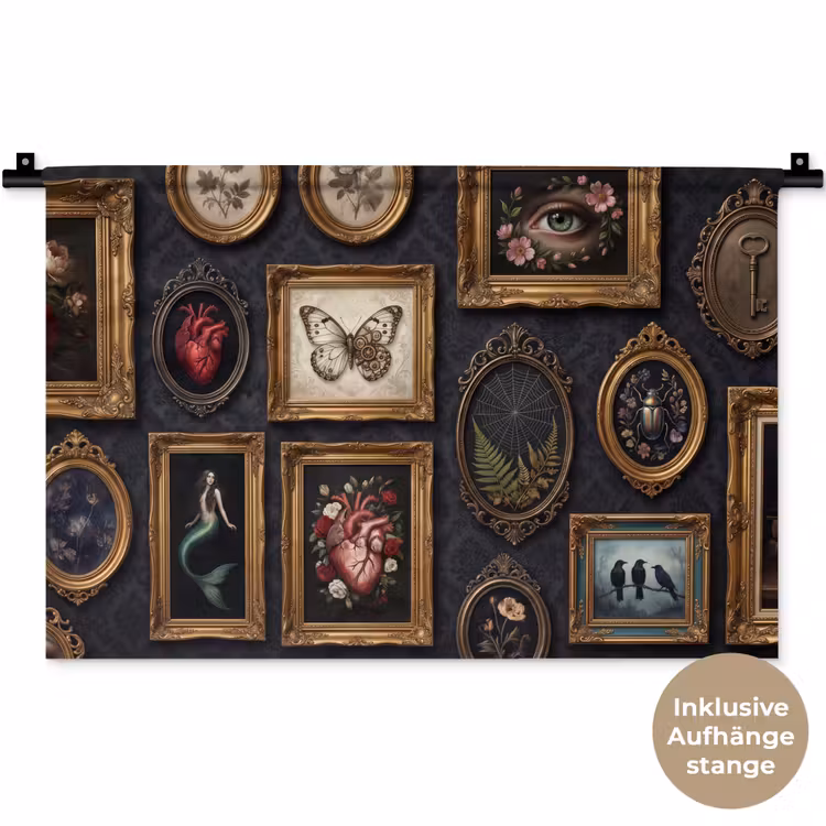 Kunst - Collectie - Vintage - Klassiek - Donker Wandkleed katoen klein -t3d_DE