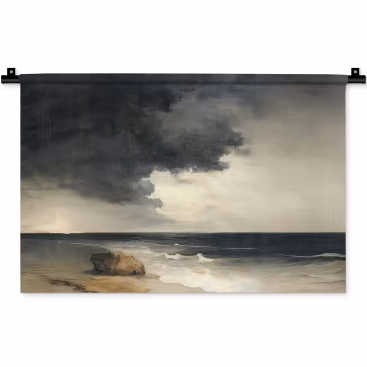Kust - Golven - Rots - Storm Wandkleed katoen klein -zz3d