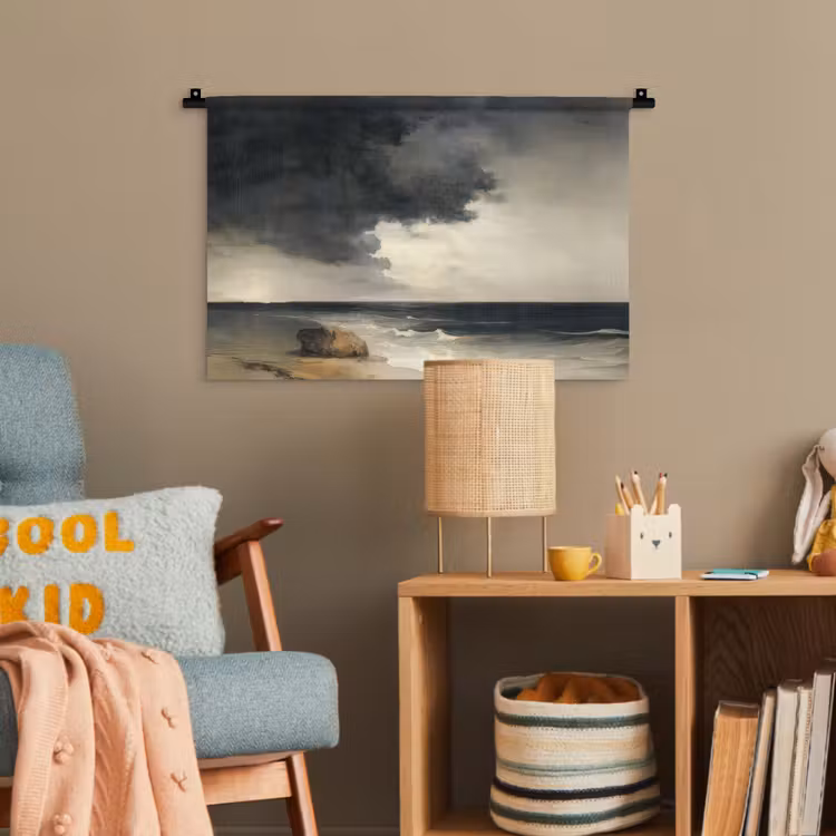 Kust - Golven - Rots - Storm Wandkleed katoen klein -wsfeer4_kind